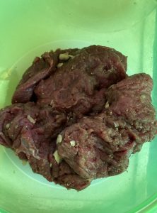 鹿肉味付け